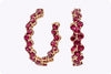 8.11 Carats Total Brilliant Round Ruby Wave Design Hoop Earrings in Rose Gold
