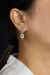 GIA Certified 3.04 Carats Total Radiant Cut Fancy Yellow Dangle Earrings in Platinum