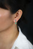 0.66 Carats Total Mixed Cut Colombian Emerald with Diamond Halo Dangle Earrings in White Gold
