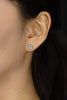 0.75 Carats Total Brilliant Round Cut Diamond Clover Stud Earrings in White Gold