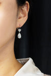 GIA Certified 8.11 Carats Total Mixed Cut Diamond Dangle Earrings in Platinum