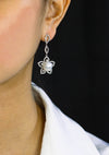 1.88 Carats Brilliant Round Diamonds with Pearl Floral Earrings in White Gold