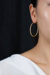 2.48 Carats Total Brilliant Round Diamond Hoop Earrings in Yellow Gold