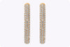 7.68 Carats Total Brilliant Round Cut Diamond Pave Set Hoop Earrings in Rose Gold
