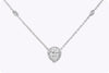 GIA Certified 1.02 Carat Pear Shape Diamond Halo Pendant Necklace in Platinum and White Gold