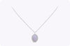 7 Carat Oval Cut Lavender Chalcedony with Diamond Pendant Necklace in White Gold