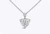 GIA Certified 3.21 Carats Heart Shape Diamond Pendant Necklace in Platinum