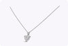 GIA Certified 3.21 Carats Heart Shape Diamond Pendant Necklace in Platinum