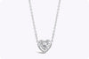1.14 Carat Heart Shape Diamond Solitaire Pendant Necklace in White Gold