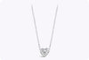 1.14 Carat Heart Shape Diamond Solitaire Pendant Necklace in White Gold