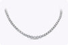 16.10 Carat Total Round Diamond Tennis Necklace in Platinum
