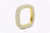 3.30 Carat Total Brilliant Round Diamond Square Pave Fashion Ring in Yellow Gold