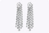 8.10 Carat Total Pear Shape Waterfall Chandelier Diamond Earrings in White Gold