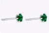 0.40 Carat Total Round Green Emeralds Stud Earrings in White Gold