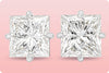 GIA Certified 6.07 Carats Total Princess Cut Diamond Stud Earrings in Platinum
