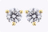 0.40 Carats Total Round Diamond Solitaire Stud Earrings in Yellow Gold