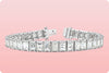 Baguette diamonds platinum tennis bracelet