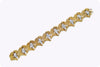 7.40 Carats Total Trillion Cut Diamond Golden Leaf Bracelet in Yellow Gold