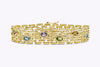 10 Carats Total Mix Colorful Gemstone Fashion Link Bracelet in Yellow Gold