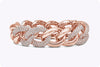 13.19 Carat Total Round Diamond Intertwined Large Link Bracelet in Rose Gold