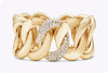 2.25 Carat Total Brilliant Round Cut Diamond Large Cuff Bracelet