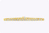 7.71 Carat Total Princess Cut Diamond Half-Bezel Tennis Bracelet in Yellow Gold