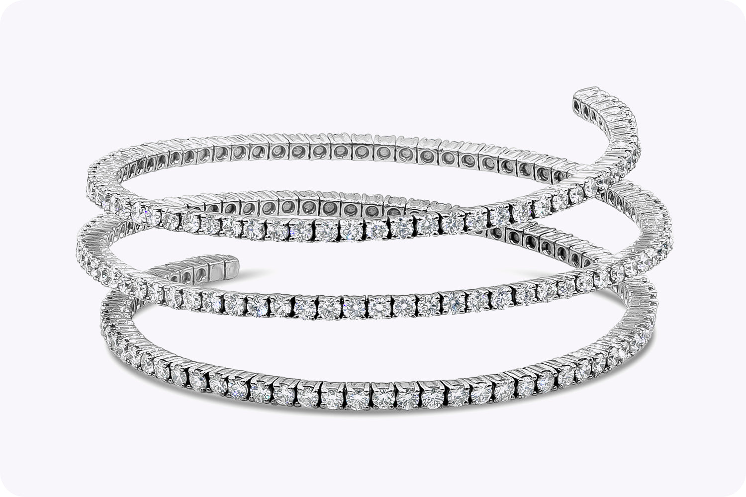 10.83 Round Diamond Spiral Bangle Bracelet | Roman Malakov