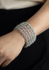 8.17 Carats Total Brilliant Round Diamond Cluster Wide Bracelet in White Gold