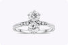 1.02 Carats Total Double Old European Cut Antique Engagement Ring in Platinum