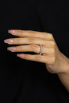 4.35 Carats Emerald Cut Diamond Horizontal Eternity Wedding Band Ring in Platinum