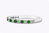 0.28 Carat Alternating Green Emerald and Diamond Wedding Band in White Gold