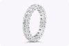 3.18 Carats Total Oval Cut Diamonds Eternity Wedding Band in Platinum
