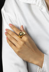 Cartier Limited Edition Large Dome Yellow Gold Plain Fashion Ring