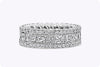 5.15 Carat Total Princess Cut Diamond Encrusted Wedding Band Ring in Platinum