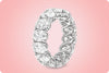 GIA Certified 10.25 Carats Total Oval Cut Diamond Eternity Wedding Band in Platinum