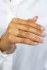 1.69 Carats Total Brilliant Round Cut Diamond Four Row Ring in Rose Gold