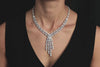 41.21 Carat Total Mixed Cut Cluster Diamond Necklace in White Gold