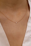 round diamond solitaire pendant necklace