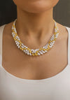 79.50 Carat Total Mixed Cut Fancy Intense Yellow and White Diamond Necklace in Two Tone