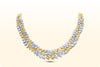 79.50 Carat Total Mixed Cut Fancy Intense Yellow and White Diamond Necklace in Two Tone