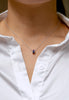 0.82 Total Carat Multi Color Princess Cut Sapphire with Diamond Pendant Necklace