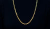 14K Yellow Gold Plain Twisted Rope Chain Necklace