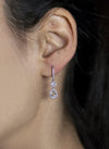 1.10 Carats Total Mixed-Shape Diamond Dangle Earrings in White Gold