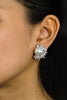 7.30 Carats Total Mixed Cut Diamond and White Pearl Clip Earrings in White Gold