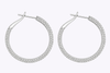 2.89 Carats Total Round Brilliant-Cut Diamond Pave-Set Hoop Earrings in White Gold