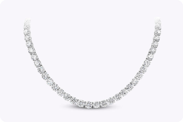 GIA Certified 60.61 Carats Total Round Brilliant Cut Diamond Tennis Necklace in Platinum