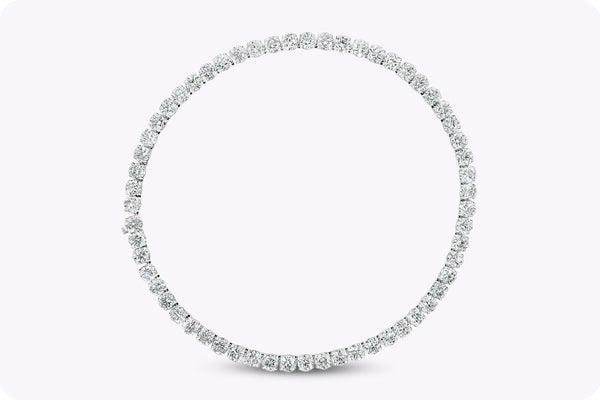 GIA Certified 60.61 Carats Total Round Brilliant Cut Diamond Tennis Necklace in Platinum