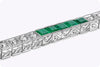 7.45 Carat Total Antique-Style Alternating Emerald and Diamond Tennis Bracelet