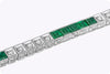 7.45 Carat Total Antique-Style Alternating Emerald and Diamond Tennis Bracelet