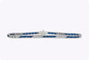 4.74 Total Carat Alternating Blue Sapphire and Diamond Tennis Bracelet